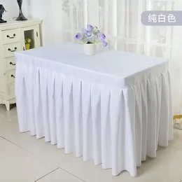 Table Cloth Conference Pure Color Skirt El Banquet Wedding Activities Cold Food Check In Rectangular Tablecloth White