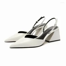 Dress Shoes 2024 Women's Sandals Summer Elegant Pointed Toe Sexy Ladies Casual Luxury Heeled For Woman White High Heels