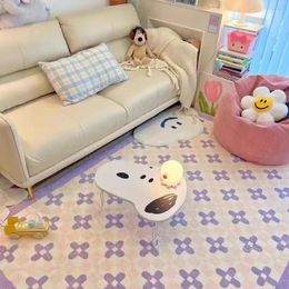 Carpets GGB0477 Cute Girl Pink Bedside Blanket Thickened Bedroom Sofa Living Room Carpet Bay Window Mat Customization