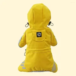 Dog Apparel Practical Rain Jacket Bright Colour Elastic Cap Breathable Full Body Coverage Brim Pet Raincoat Conjoined