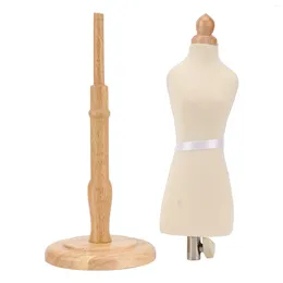 Storage Bags Dress Form Sturdy Beech Wood Easy To Assemble Female Natural Colour With Round Base For Clothing Display