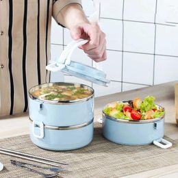 Dinnerware Stackable Stainless Steel Lunch Box 2Layer Bento BPA Free Thermal Container Picnic Office Kids Workers School