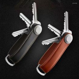 Hooks Car Key Pouch Bag Case Wallet Holder Chain Ring Collector Housekeeper Pocket Organizer Smart Leather Keychain