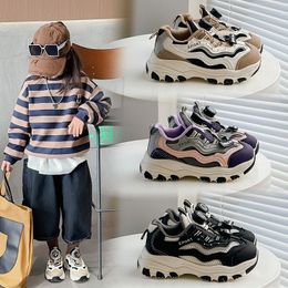 Kids Sneakers Casual Toddler Shoes Children Youth Sport Running Shoes Boys Girls Athletic Outdoor Kid shoe Black Purple size eur 26-37 i5Q9#