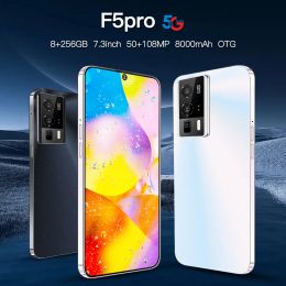 F5 pro Android Smartphone Touch screen Colour screen 4G 8GB 12GB 16GB RAM 256GB 512GB 1TB ROM 7.3-inch HD screen sensor supports multiple languages