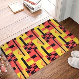 Carpets African Bathroom Non-Slip Carpet Bright Kente Living Room Mat Welcome Doormat Home Decor Rug