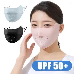 Bandanas Summer Silk Face Mask UV Sun Protection Respirator Men Women Adjustable Breathable For Outdoor Running Cycling Sports