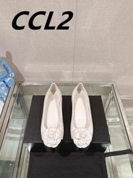 Sandals 2024 Spring/Summer Camellia Flat Single Shoes Sheepskin Upper Lining Leather Outsole Size35-39