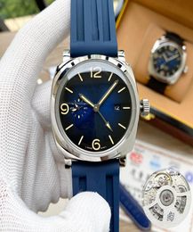 Wristwatches 45mm PAM Leather Watches 316L Stainless Steel For Man Blue Colour Automatic Waterproof Colours Designer6934414