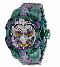 Model 26790 Men DC joker Comics Quartz Diving Watch with Stainless Steel Silicone Aluminium Strap Black Purple Green4787719