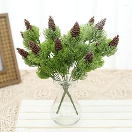 Decorative Flowers Artificial Plants Green Pine Ball Water Grass Bundle Fake Home Wedding Room Accessories DIY Floral Arrangement Accessory