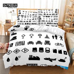 Bedding Sets Digital Printing Set 3Pcs Duvet Cover Soft Comfortable Breathable For Bedroom Guest Room Decor