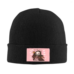 Berets Anime Hat Autumn Winter Beanies Warm Kamado Nezuko Devil's Blade Cap Men Women Knitted