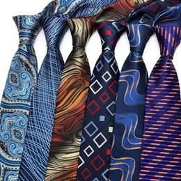 Bow Ties Fashion 8CM Men's Necktie Classic For Man Wedding Business Party Plaid Stripes Floral Jacquard Neck Tie Ascot Accessories