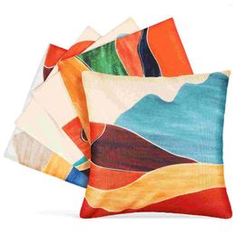 Pillow 4Pcs Linen Case Sun Mountains Landscape Throw Cover Home Decoration Supplies