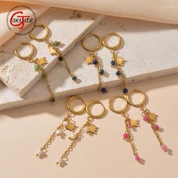 Stud Earrings Goxijite Year Round Women's Fashion Stainless Steel Colourful Bead Star Earring For Lover Birthday Gift Drop