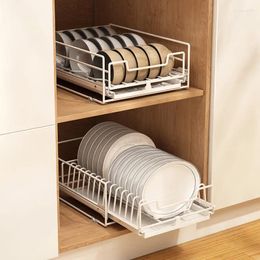 Kitchen Storage Dish Bowl Rack Integrated Removable Partition Racks Drawer Home Organizer