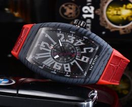 To p quality quartz movement men watches carbon fiber case sport wristwatch rubber strap waterproof watch date3241401