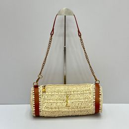 Luxury Designer Hobo Bag Single Shoulder Bag Beach Bag High Quality Womens icare Straw Chain Bag yslbagses straw Classic Khaki Lafite Grass Basket Handbag LOULOU Bag