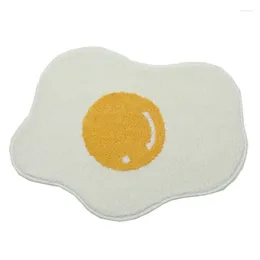 Carpets Cartoon Poached Egg Bath Rug Funny Non Slip Bathroom Mat Entrance Carpet Decor