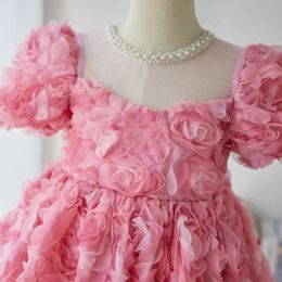 Kids Dresses For Baby Girl Clothes Children Clothing Flower Princess Costume Evening Party Gown for Girls Bow Formal Dress 240321