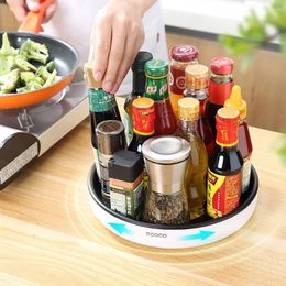 Storage Bottles Design Kitchen Seasoning Bottle Spice Jar Organizer Round Plastic Rotating Tray