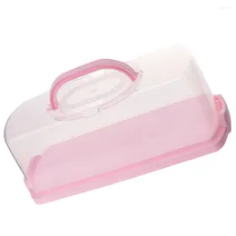 Storage Bottles Cakes Bread Container Rectangular Keeper Carrier With Lid And Handle Portable Containers Lids