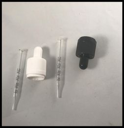 Black And White Caps For Glass Bottles 18410 Child Tamperproof Cap Match With 30ml Glass Bottles Measurement Glass Dropper 77mm2540961