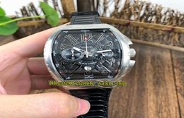 NEW SARATOGE V 45 SC DT COBRA Black Snake pattern Dial Japan VK Quartz Chronograph Movement Mens Watch Silvery Case Leather Strap 7611694