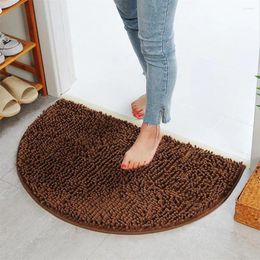 Bath Mats Non Slip Absorbent Mat Bathroom Shower Rugs Semicircular Chenille Carpet Products Household Merchandises