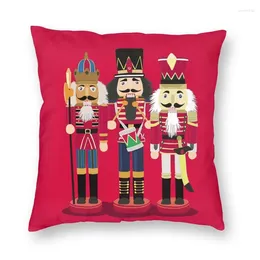 Pillow Nutcracker Soldier Toy Christmas Gift Throw For Sofa Nordic Cover Square Pillowcase