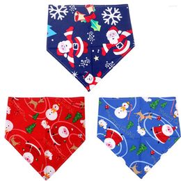 Dog Apparel 5pcs Mixed Colours Pet Christmas Triangle Soft Pure Cotton Bandanas Puppy Accessories Supplies Grooming Items