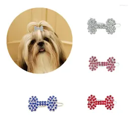 Dog Apparel Crystal Rhinestone Hair Clip For Puppy Cats Pet Accessories Grooming Hairpins Cute Dogs Bone Clips Cat Headwear