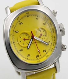 Whole New style luxury automatic mechanical mens sports watches yellow dial glass back Scuderia Flyback watch 44mm limited w4871586