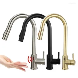 Kitchen Faucets Brushed Gold Touch Faucet Sink