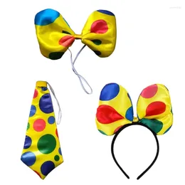 Party Supplies Polka Dot Clown Tie Circus Bow Headband Cosplay