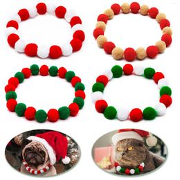 Dog Apparel 1PC Christmas Pet Cat Bowties Ball Bows Collar Necklace For Small Medium Large Puppy Grooming Accessories