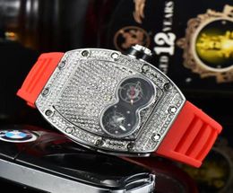 Diamond watch for men all iced out mens watches quartz movement rubber strap unique design dress wristwatch lifestyle waterproof w1906560