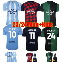 23 24 Coventry City Soccer Jerseys o Hare Sheaf Gyokeres Godden Hamer 2024 Home Blue Men Kids Kit Football Shirts Camiseta De Futbol Top