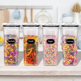 Storage Bottles Leak Proof Boxes Snack Container Transparent Airtight Cereal With Pour Spout 4 Pcs 2.5l For Pantry