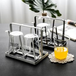 Mug Glass Stand Holder Metal Cup Drying Rack Shelf Bottle Cup Hanging Drainer Upside-Down Cup Drain Rack Kitchen Accessories 240329