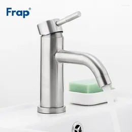Bathroom Sink Faucets Frap Brushed Basin Faucet Deck-Mounted Cold Water Mixer Tap Torneiras Do Banheiro