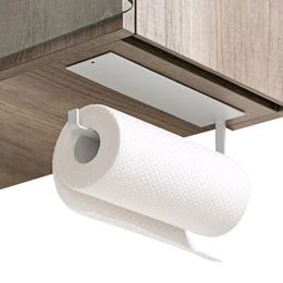 1pcs Self-adhesive Paper Towel Rack Bar Cabinet Rag Hanging Holder Bathroom Organizer Shelf Kitchen Home Storage