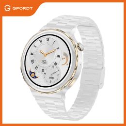 Watches GFORDT HK43 Bluetooth Call Smart Watch Women 360*360px HD Screen Heart Rate And Sleep Tracker Custom Dial Smartwatch 2022