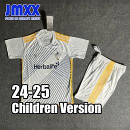 JMXX 24-25 LA Galaxy Child Soccer Jerseys Kit Kid Uniforms Jersey Football Shirt 2024 2025 Top and Shorts Children Version