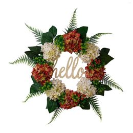 Decorative Flowers Hydrangea Wreath Wall Hanging Greenery Leaves Pomegranate Flower For Fireplace Garden Holiday Window Backdrop
