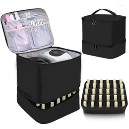Storage Bags NailPolish Box Organizers Case For NailTech Double Layer Bag Detachable Carrying