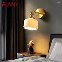 Wall Lamps Contemporary Brass Lamp Indoor Living Room Bedroom Bedside Retro El Corridor Hallway