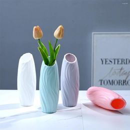 Vases Plastic Vase Home Dried Flowers Flower Vessel Dining Table Living Room Decorations Arrangements Round Mouth