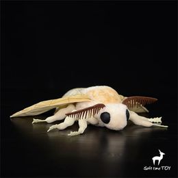 Silk Moth Cambrian Cute Plushie Fly Plush Toys Lifelike Insect Animals Simulation Stuffed Doll Kawai Toy Gifts Kid 240325